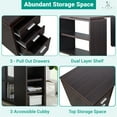 thumbnail image 6 of Ariel L Shaped Desk with Storage, Office Desk, L Shaped Computer Desk, Corner Desk with Storage Shelves, Cabinet, File Drawer, Computer Table Workstation for Home Office by Naomi Home – Espresso, 6 of 15