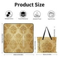 thumbnail image 2 of Elegant Gold Floral Damask Pattern Outdoor Picnic Blanket, Foldable Waterproof Beach Mat, Portable Beach Blanket for Beach Camping, Hiking, Family Concerts, 2 of 7