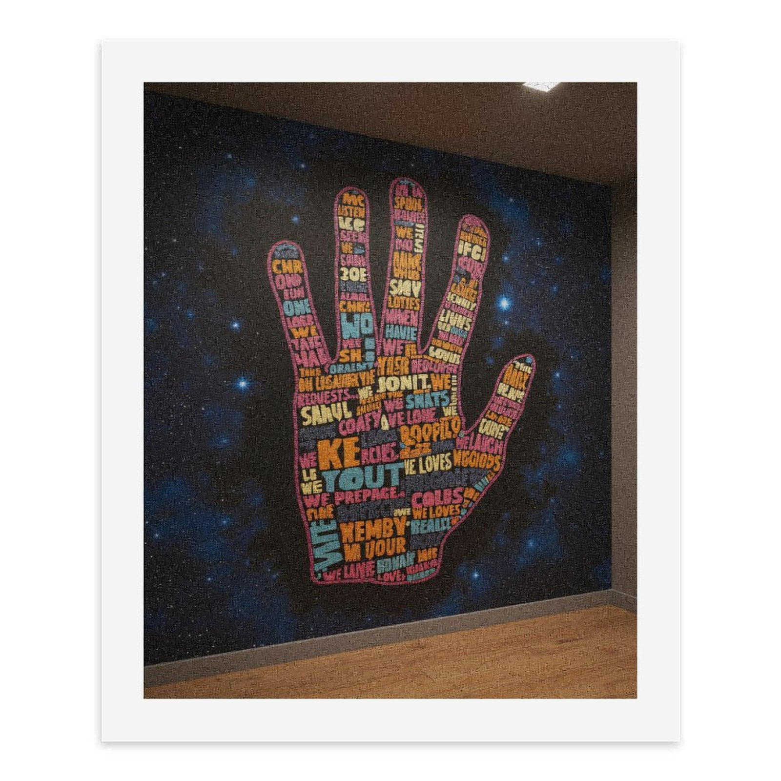 Paint By Numbers Kit for Adults Beginner - DIY Hand Word Art Wall Mural Canvas Painting Kits for Adults, Frameless Paint By Number for Adults for Home Wall Decor 16x20 Inch