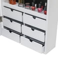 thumbnail image 5 of Hassch Wall Mounted Jewelry Storage Cabinet with Mirror, 8 Led Light and 6 Drawers, Lockable Jewelry Armoire Cabinet, Saving Space, 14.3 "L x 4.8" W x 42.5 "H, White, 5 of 7