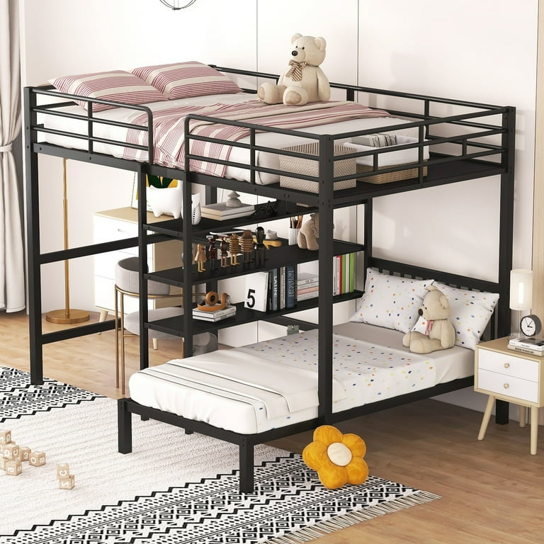 Full over twin bunk bed with desk hot sale