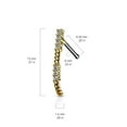 thumbnail image 3 of Nose Crawler Hugger Bone Stud CZ Paved Surgical Steel 20 Gauge, 3 of 10