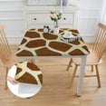 thumbnail image 2 of nygtbtfer Animal Giraffe Print Square Fitted Tablecloth with Elastic Edge Wipeable Table Cover Stain-Resistan Oil-Proof Washable Table Cloth for Indoor Outdoor  white, 2 of 8
