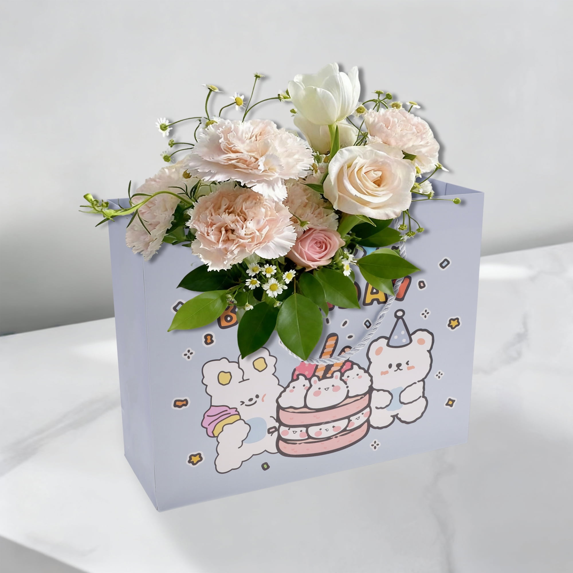 Unique Bargains Cartoon Animal Gift Bags 2Pcs Purple