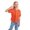 Orange, variant on Kids Girls Boys Jogger T Shirts Solid Loose Fi Button Down Blouse T-Shirt Summer Outdoor Casual Breathable Mesh Short Sleeve