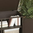thumbnail image 3 of vidaXL Garden Storage Cabinet Brown 110x55x60.5 cm Poly Rattan, 3 of 5