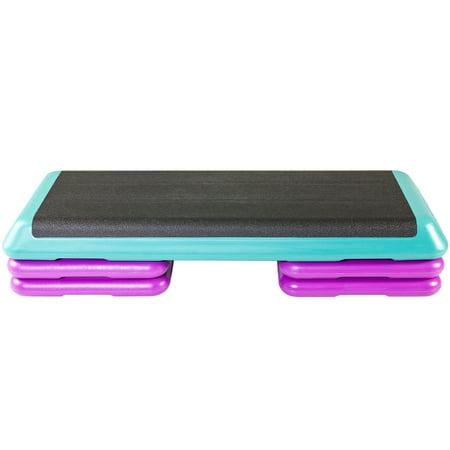 The Step Original Aerobic Platform – Health Club Size – Teal Platform, Four Original Risers and Streaming (Best Aerobic Step Platform)