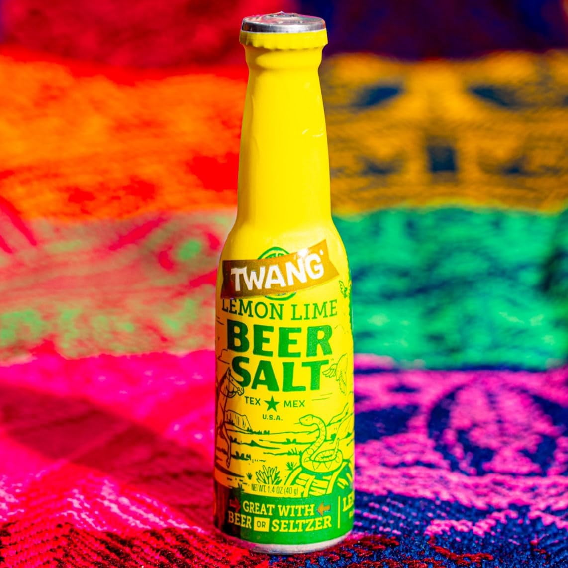 Twang Lemon-Lime Flavored Margarita Rimming Salt, 1.4 oz, 24 Count Plastic Bottles