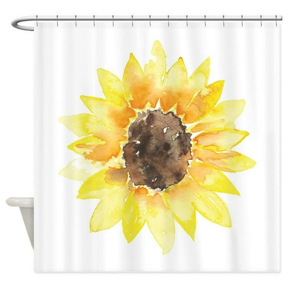 CafePress - Cute Yellow Sunflower - Unique Fabric Shower Curtain 70" x 72"