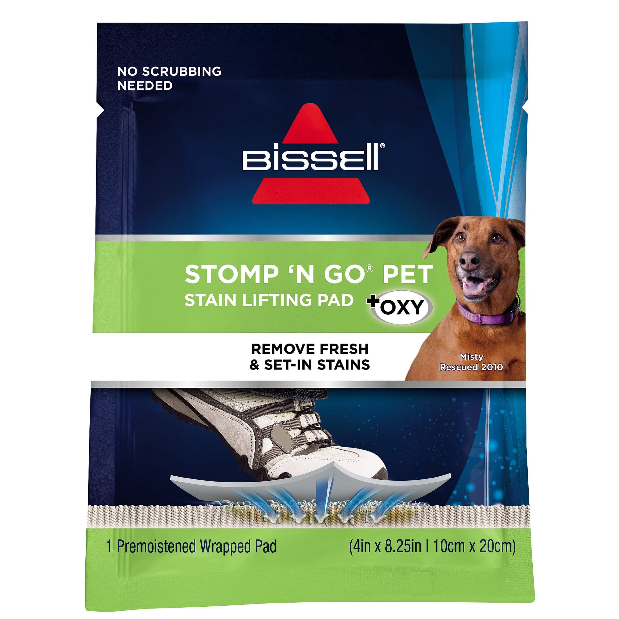 BISSELL Stomp 'N Go Pet Lifting Pads + Oxy for for Stain Removal on Carpet & Area Rug Cleaning, 20 Pack, 2194