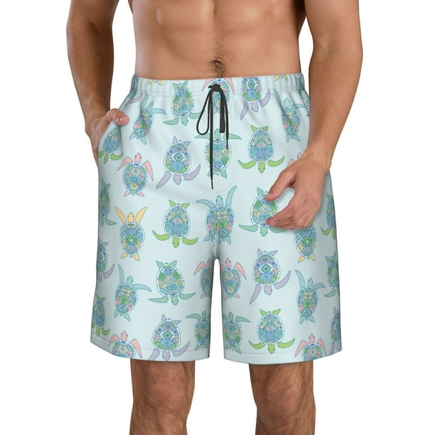 Fotbe Sea Turtle Trajes de Baño Estampados para Hombre, Shorts de Verano de Secado Rápido, Ropa de Playa, Bañadores-XX-Large