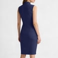 thumbnail image 4 of Admvng Womens Dress Summer Casual Solid Crew Neck Bow Detail Sleeveless Office formal Events Dresses, 4 of 7