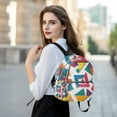 thumbnail image 6 of FORMRS Mini Backpack Purse for Women Travel Daypack Casual Shoulder Bag, Purple Triangles, 6 of 7