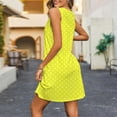 thumbnail image 4 of Ovzne Robes Grande Taille pour Femmes Rondes Robe d'Été Mode Féminine Imprimé Polka Poche Sans Manches Robe Col en V Robe de Printemps Imprimée Liquidation, 4 of 6