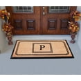 thumbnail image 5 of A1 Home Collections Rubber & Coir Mat, Heavy Duty, Extra Large, Front Door Mat 24"X48", Black/Beige Doormat Monogrammed P, 5 of 7