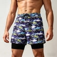 thumbnail image 2 of Mens 2 in 1 Swim Trunks with Compression Liner Summer Printed Quickly Dry Swim Short Swimsuit Bathing Suit Beach Shorts (XL, Multicolor), 2 of 6