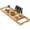 Natural, variant on Foldable Bamboo Bathtub Caddy Tray Expandable for Luxury Bath, Bath Accessories & Table with Wine Glass Holder, Book Stand Bathroom Organizer with Extending Sides for Men/Women