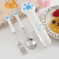 thumbnail image 3 of Cute Cat-Shaped Tableware Set, Cat Paw Ceramic Handle Dinnerware Set Flatware Kitchen Accessories Camping Travel Sets Fork Spoon Portable Cutlery Sets with Case, 3 of 8
