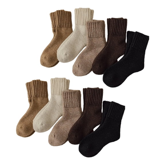 5-Pack Winter Warm Blend Socks for Men & Women, Odor Resistant Soft Wool Socks for Snow Hiking & Cold Weather
