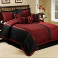 thumbnail image 2 of 7 Piece Jacquard Super-soft Microfiber Bed Comforter Sets - Luxurious And Fashionable Splicing Style, 2 of 7