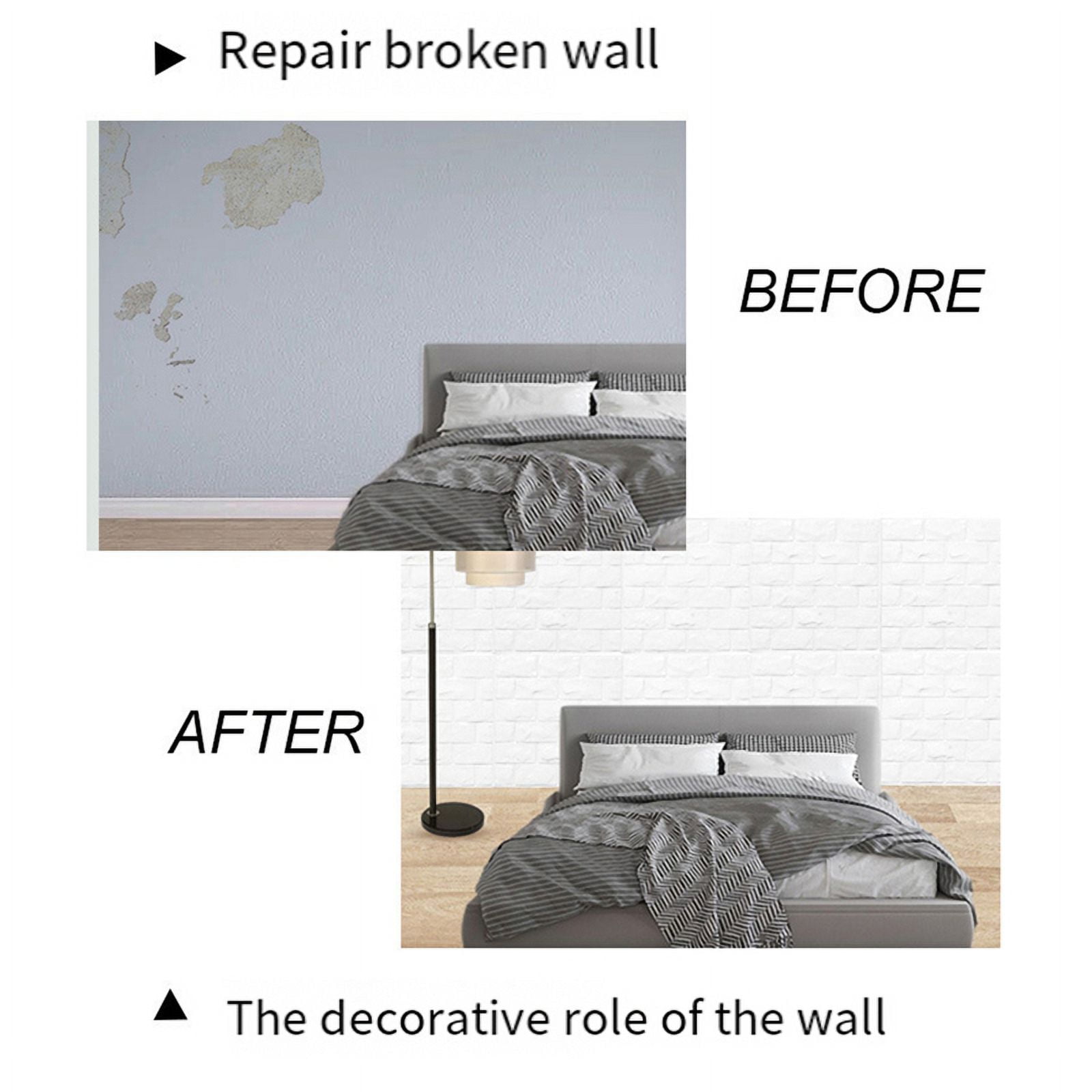 30 Pcs 3D Wall Panels Peel and Stick Foam Brick Wallpaper Self Adhesive Waterproof Covering for Decor