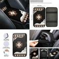thumbnail image 4 of Renewold American Tribal Brown Black 12 Pieces Car Seat Cover Steering Wheel Cover, Seat Belt Strap Wrap Cover Armrest Pad Handbrake Cover Gear Shift Cover + Truck Vans Sedans Cup Holder Coasters, 4 of 7