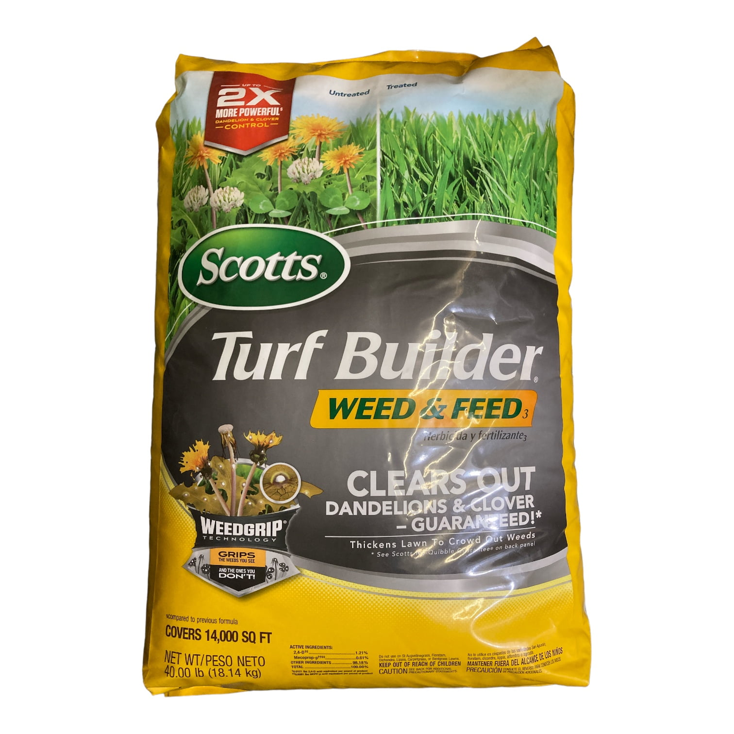 Scotts Turf Builder Weed and Feed Weedgrip Technology Covers 14,000 SqFt, 40Lbs