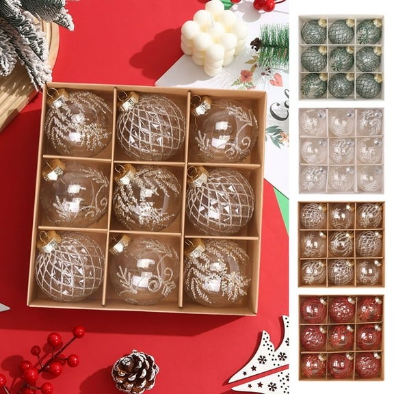 SUSUchens 9 Pcs Christmas Ball Ornaments Shatterproof Christmas Decorative Balls Reusable Festival Hanging Ornaments for Christmas Tree Home Parties Champagne