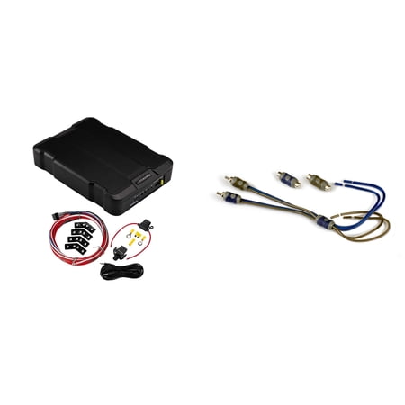 Kicker 51HS12 Hideaway Compact Powered Subwoofer, 12-Inch & 46KISL K-Series Interconnect, Speaker Wire To RCA Adapte