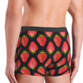 thumbnail image 4 of Men's Boxer Briefs, red strawberries print Soft Comfy Mens Underwear Boxer Briefs Breathable With Widen Waist, 4 of 7
