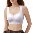 thumbnail image 5 of Pullover Wireless Bras for Women, Full Coverage Scoop Neck Underwear, Wide Shoulder Straps Design, Breathable Comfort Bralette | VerBelle,Purple 2XL, 5 of 6
