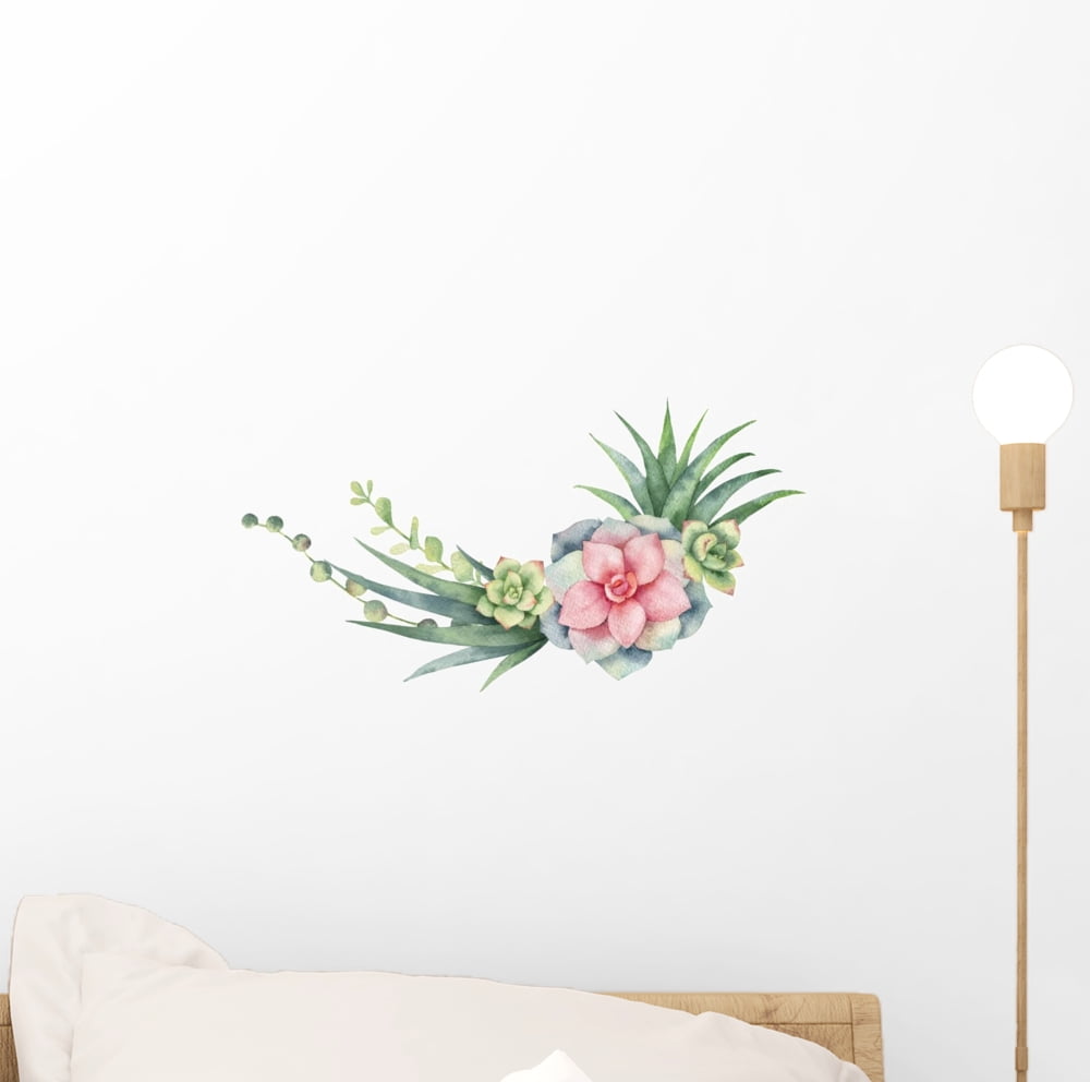 Cacti and Succulent Plants Wall Decal Wallmonkeys Peel and Stick Graphic (12 in W x 6 in H ...
