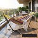 thumbnail image 3 of Hamaca Doble + Soporte de Acero – Hamaca XXL para 2 Personas (Capacidad 204 kg), Color Arcoíris Amarillo, con Estructura Plegable y Portátil – Ideal para Jardín, Terraza, Camping y Exterior, 3 of 9