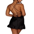 thumbnail image 4 of PENGXIANG Women‘s Bodycon Mini Dress Strappy Backless Ruffle Hem Cocktail Dress, 4 of 5