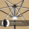 thumbnail image 6 of Renwick 9Ft Outdoor Patio Umbrella with Solar Powered LED Lights Strips, Tan, 6 of 9