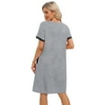 thumbnail image 3 of WBQ Womens Nightgowns Short Sleeve Nightshirt Round Neck Sleep Shirt Comfy Nightdress, 3 of 8