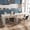 White,White Marble, variant on 106.3 inch Large Extendable Dining Table for Small Space, White Line Kitchen Table with Woodgrain Finish, 8-10 Person Seating, Particle Board+MDF, White