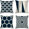 thumbnail image 4 of Linen printed pillowcase four piece set comfortable soft home decor detachable pillowcase, 4 of 4