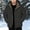 Black, variant on Hiking Jacket Men Jerdar Man Solid Color Waterproof Windproof Fleece-Lined Multi-Pocket Hooded Jacket Casual Hooded Down Coat Puffer Jacket