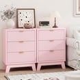 thumbnail image 7 of FANRAL Fluted 3 Drawer Nightstand,Modern Bedside Table with Anti-Tip Safety Design,Wood End Table for Bedroom Living Room,Pink Night Stand, 7 of 7