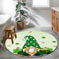 thumbnail image 3 of Round Rug 3.3Ft Washable Non-Slip, St. Patrick's Day Circle Area Rugs for Living Room Bedroom, Gnomes Shamrocks Gold Coin Ombre Green Indoor Floor Mats Carpet Runner for Home Decor Aesthetic, 3 of 8