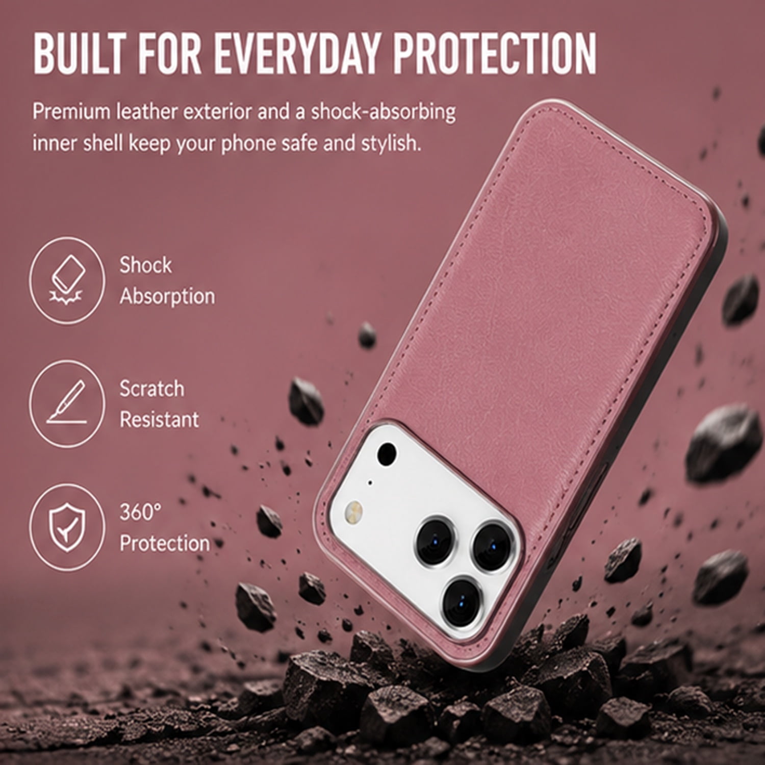Protective Classic Magnet Wallet Case for iPhone 17 Pro - Brown