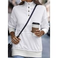 thumbnail image 3 of DOKOTOO Sweatshirts for Women Lightweight Long Sleeve Half Button Pullover Tops Casual Loose Fall Sweatshirt with Pocket, 3 of 11