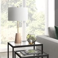 thumbnail image 6 of 26" Gold and Brown Metal Table Lamp With White Drum Shade, 6 of 10
