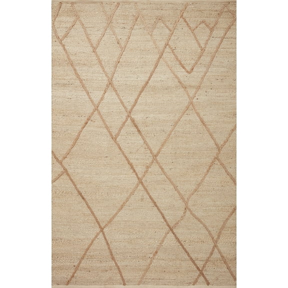 Loloi Bodhi Collection BOD-01 Ivory / Natural, Geometric Area Rug 18" x 18" Sample Swatch