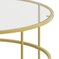 thumbnail image 5 of Flash Furniture Astoria Collection Round Coffee Table - Modern Clear Glass Coffee Table with Brushed Gold Frame, 5 of 8