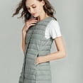 thumbnail image 5 of Chaqueta de plumón ligera de longitud media para mujer, con cuello redondo, ligera, para uso diario en invierno, talla grande, 5 of 5