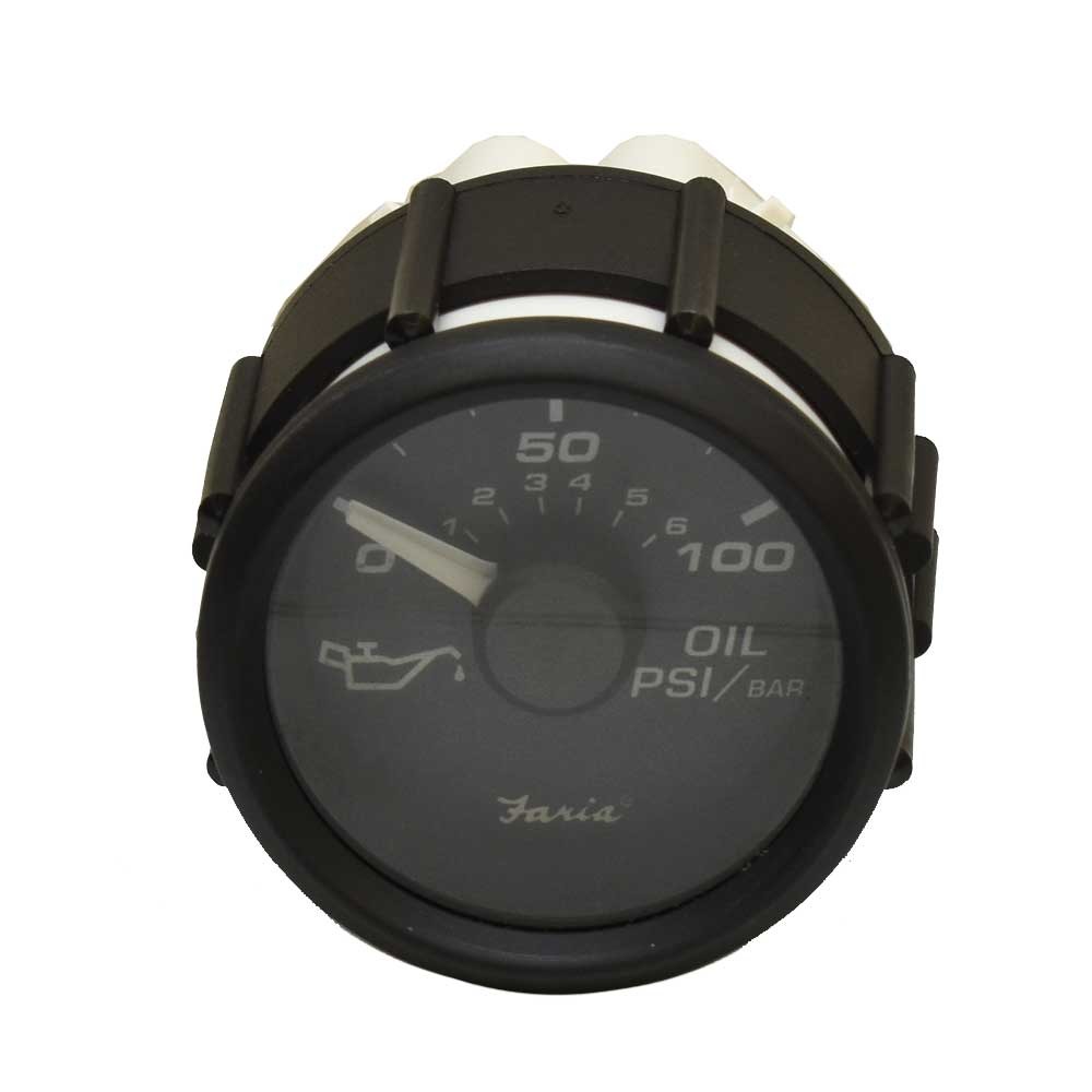 Faria Boat Oil Pressure Gauge GE0030A 2 Inch Black Marine