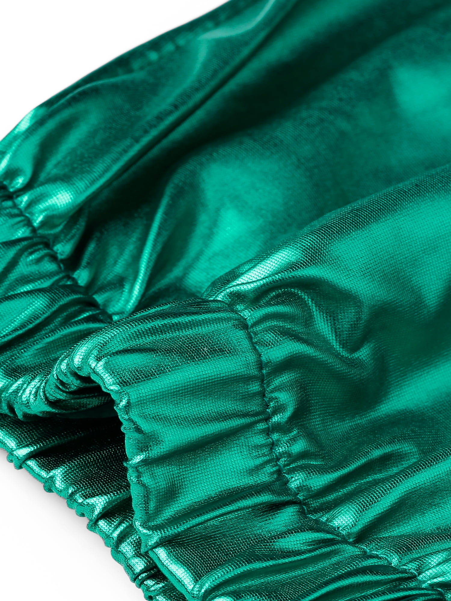 DARING DIVA Women's Plus Jogger Pants Metallic Shiny Stretchy Trousers 3X Green