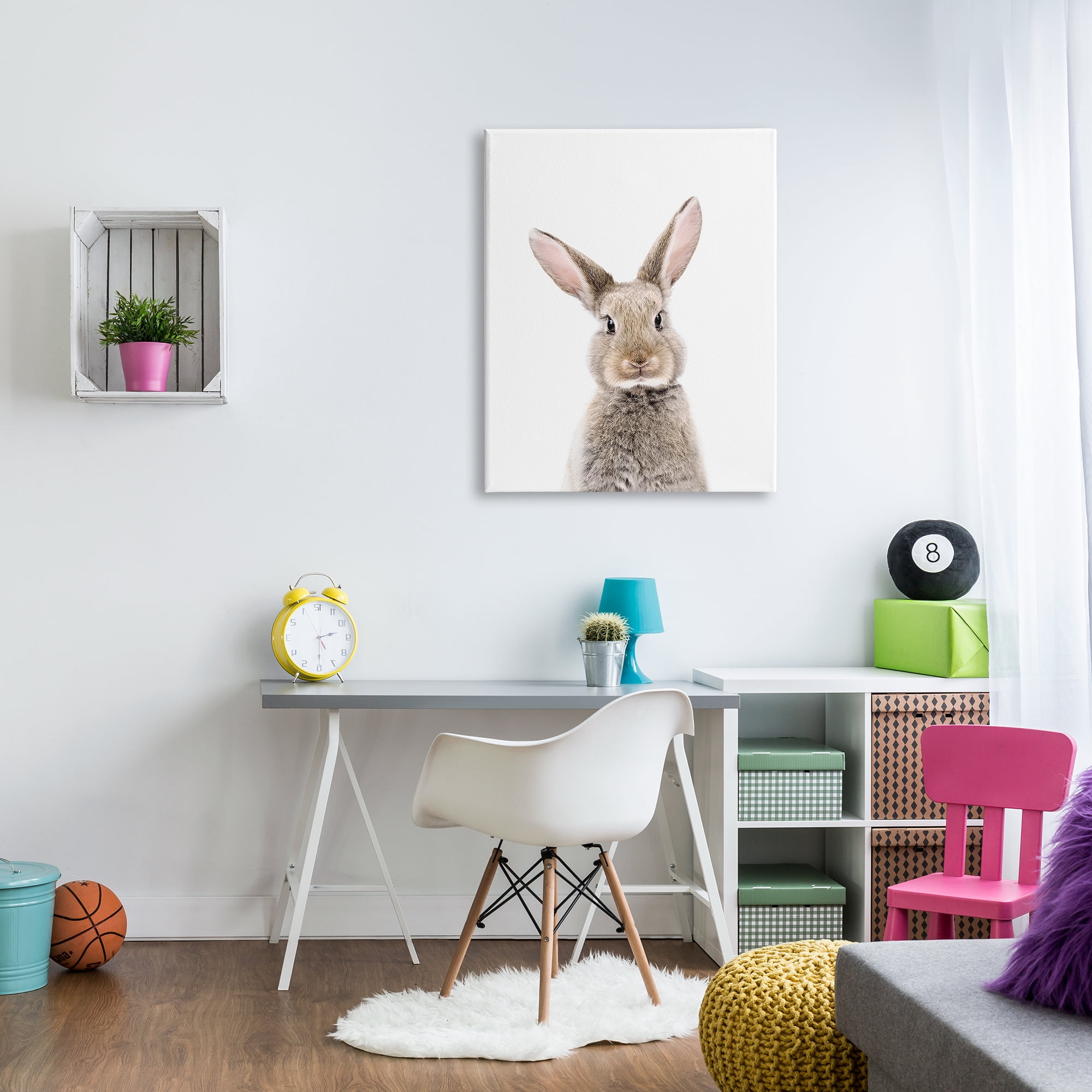 Stupell Industries Rabbit Face Portrait Animals & Insects Painting Gallery Wrapped Canvas Print Wall Art, 30 x 40